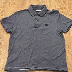 Lacoste Boys Navy & White Stripe Polo Shirt